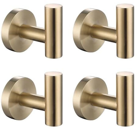 lifeicomall Gancio dell'asciugamano del bagno, gancio dell'accappatoio dell'oro SUS 304 acciaio inossidabile pesante porta gancio dell'asciugamano dell'accappatoio (4 oro)