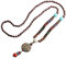 HIQIU Vintage Handgemachte Nepal Mala Perle Lange Anhänger Halskette Ethnische Horn Fisch Schmuck Böhmisches Unisex Bekleidung Zubehör (#11)