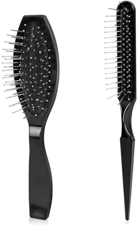 Wig Brush Set: Stainless Steel Wire Bristle Brush for Portable Synthetic Hair Wigs and Extensions