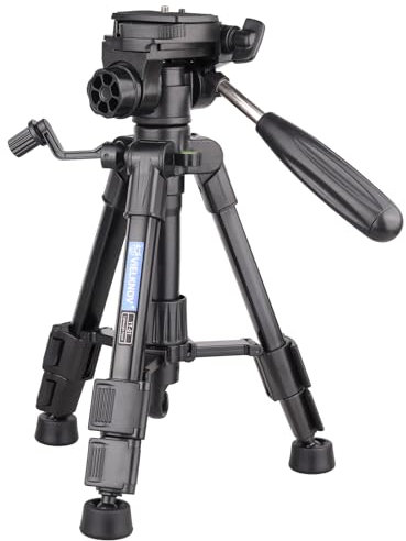 VIELKNOV Treppiede da scrivania mini treppiede, piccolo treppiede portatile compatto da viaggio con testa di inclinazione a 3 vie per fotocamera DSLR