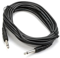 Alnicov Câble de guitare droit de 4,9 m, câble audio de 6,35 mm pour amplis de guitare, clavier basse, audio professionnel noir