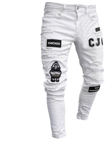 Jean Coupe Athlétique Homme Avce Poches De Travail Salopette Jeans Pantalon En Denim Stretch Ripped Style Denim Jeans Pantalons Jean Elastique Homme