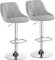 Yaheetech Barhocker 2er Set höhenverstellbarer Barstuhl 360° drehbarer Tresenhocker Polsterhocker mit Kunstleder für Küche/Bar/Salon/Esszimmer, hellgrau
