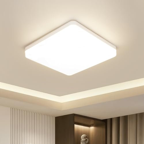 Kambo Plafoniera LED Quadrata 36W - Lampada da Soffitto Luce - Plafoniera Soffitto Bianco Neutro 4500K 3240LM - Moderno Plafoniera Bagno IP44 Cucina Soggiorno Corridoio Ufficio Cantina