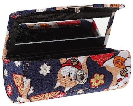 PLAFOPE Porta Rossetto Giapponese Stile Contenitore Per Rossetto Portatile Con Specchio Scatola Organizer Per Trucco Per Uso Quotidiano e Viaggi