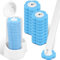 Disposable Toilet Bowl Cleaner Wand,Disposable Toilet Bowl Brush,Disposable Toilet Cleaning SystemToilet Wand,for Sink Bathtub Wash Basin Mop Pool (White Handle+Storage Caddy+18 Refill Heads)