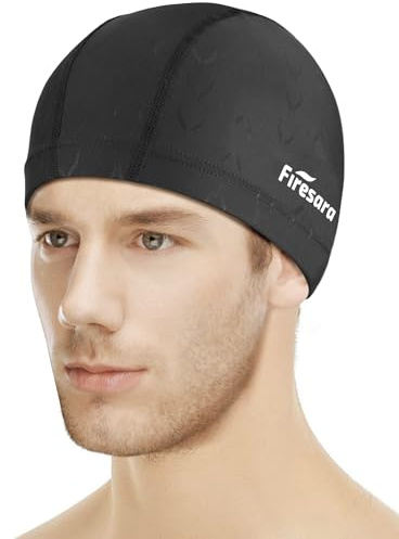 Firesara Fishtail Fabric Swim Cap for Men Women, Breathable High Elasticity Swimming Cap Hair Protection Quick Dry Soft for Long Hair Short Hair, Kids Boys and Girls