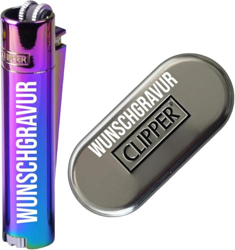Clipper Feuerzeug mit Gravur, Personalisierte Geschenke Geburtstagsgeschenk für Männer Frauen Partner Freund Jahrestag Geschenk für Ihn Sie Männergeschenke Gadgets Geburtstagsgeschenke (Rainbow)