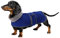 Geyecete -Gemütlich Polarfleece Winter hundemantel fur Dackel,Miniatur Dackel Fleece hundepullover,Hoher Kragen warmes Hundeveste mit Geschirr öffnung,Einstellbar kleine Hundejacke-Blau-M