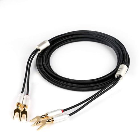 BOAACOUSTIC JIB Cavo per altoparlanti, Cavi Audio per Casse Altoparlante Cavo Diffusori hifi Alta Qualita 4N OFC, con connettore a banana convertibile placcato oro (2.5m / 1 cavo)