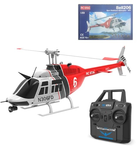 BAUBAUPLAY RC Hubschrauber, C138 1/33 206 Ferngesteuertes Helicopter, 2.4G 6CH Kein Querruder mit Altitude Hold Fliegendes Spielzeug Geschenk für Erwachsene - RTF