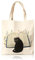 TUONYIS Katzen-Canvas-Tragetasche, Tragetasche mit Reißverschluss, Leinentasche, Katzendruck, wiederverwendbare Einkaufstasche mit Tasche, niedliche Katzentasche, Strandtasche, ästhetisch für Frauen