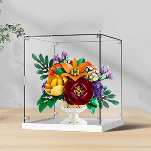 Acrylic Display Box, Compatible with Lego 10345 Secret Flowerbed Model Kit, Dustproof Organizer, Clear Box for Displaying Collectibles (Display Box Only)