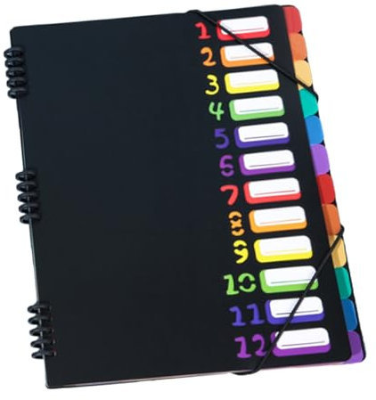 LALAFINA Datei Tasche mit Gummiband Verschluss 12-schicht A4 Ordner Organizer Robuste und Tragbare Dokument Lagerung für