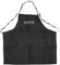 Brigros MasterCook - Delantal de barbacoa para hombre, de tela ignífuga, color negro, con bolsillos, resistente y lavable a máquina, ideal para barbacoas y cocina al aire libre