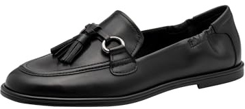 Tamaris Damen Slipper Leder, schwarz, 37 EU