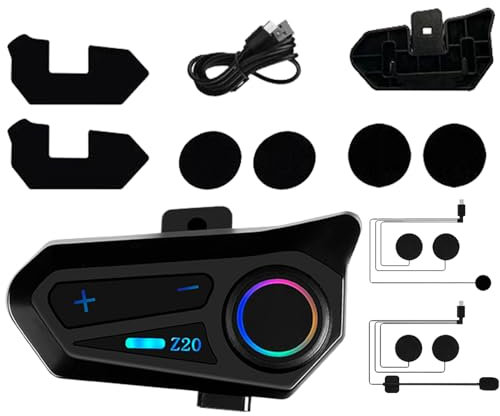 Auriculares De Casco De Motocicleta - Audio Inalámbrico, Altavoz De Casco | Auricularees De Música Impermeables IPX6, Dispositivo De Intercomunicador Ultra Slim, Pads De Carga Rápida De USB-C