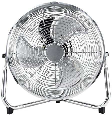 Grafner Metall Bodenventilator Ø46 cm im Retro-Stil, 100 Watt, mit 3 kraftvollen Stufen, verstellbarer Neigungswinkel, tragbar, 18 Zoll Standventilator Windmaschine Ventilator Retro