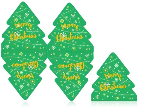 PIujsym Weihnachtsservietten Klein, 20 Stück Grüne Weihnachtsbaum Servietten Mit Motiv, Merry Christmas Einweg Papierservietten Für Weihnachtsfeier, Partys, Festliche Anlässe