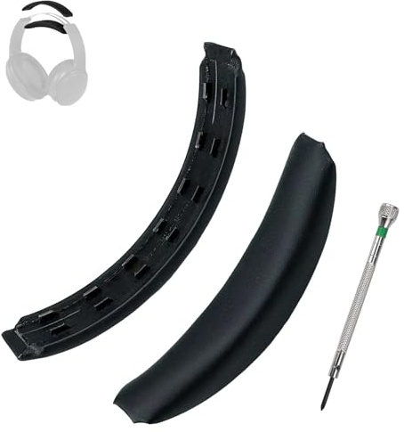 Ersatz Kopfband für Bose QuietComfort 35 & QuietComfort 35 II, Protein PU Kopfbandpolster, Stirnband Zubehör für Bose QC35 & QC35 ii, Headset Kopfkissen-Abdeckung Reparaturteil, Schwarz