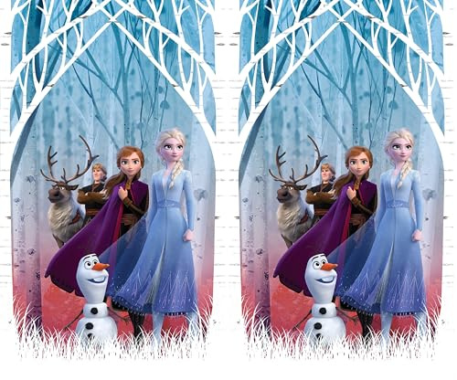 ELSA mit Freunden im Herbstwald, Frozen 2, Disney, Vorhänge, 140 x 245 cm, 1 Teil, für Kinderzimmer, FCS L 7165 (Packung mit 2)