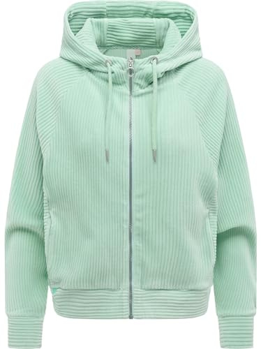 Ragwear Damen Cordjacke weiche Sweatjacke Zip-Hoodie Übergangsjacke aus weichem Kord in Samt-Haptik Corduly Cordy XS-XXL