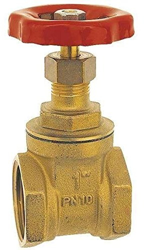 1 Inch BSP Strong Brass Sluice Gate Valve Water Stop with Red Head Handle