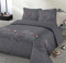 VISION - Bettwäsche Love Anthrazit – Set Bettbezug 240 x 220 cm mit 2 Kissenbezügen für Standard-Doppelbett – 100% Baumwolle