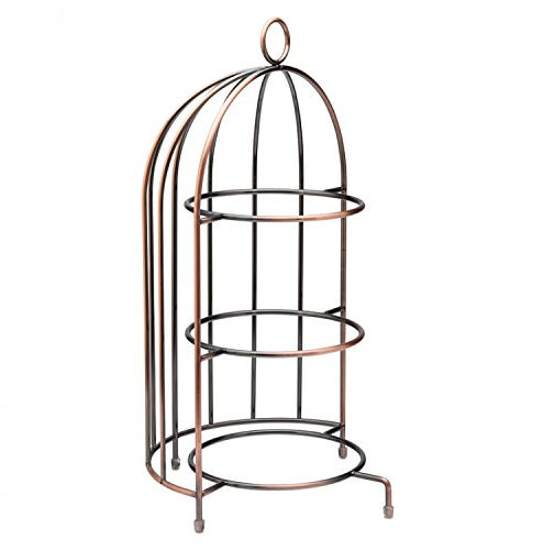 Utopia by Chefline 3 Tier Copper Birdcage Plate/Cake Stand/Buffet 44x22cm, Quirky Afternoon Tea