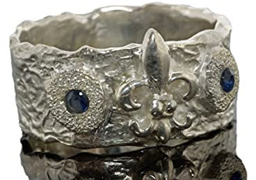 Goldschmiede Silberring Lilie 925er Sterling Silber, Ring Silber, Silberschmuck, Lilie, echter Schmuck, Handarbeit, Unikat, Ringe, breite Silberringe, Siegelring