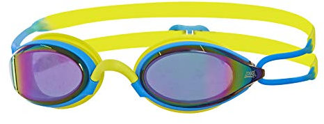 Zoggs Mirror Unisex Podium Schwimmbrille, Lime, Einheitsgröße, Blau/Limettengrün/Spiegel