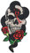 Totenkopf-Aufnäher zum Aufbügeln/Aufnähen Snake Rose and Skull
