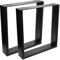 PrimeMatik - Pieds rectangulaire de Petite Table et Banc en Acier 400 x 80 x 430 mm 2-Pack, Tubes 80 x 20 mm