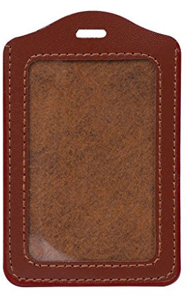 SimpleLife Porte-Badge en Cuir Souple Porte-Monnaie Pochettes pour Cartes Fenêtre d'identification de sécurité Porte-Cartes de Travail, Type Vertical