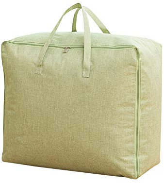 ZiXingA Aufbewahrungstasche Unterbett aus Leinwand Stoff Unterbettkommode mit Tragegriff für Bettwäsche/Kleidung/Decken/Kissen Faltbar Groß Grün XL