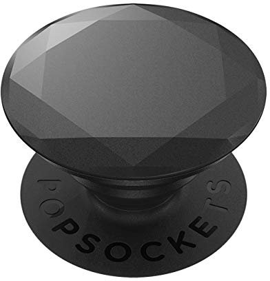 PopSockets 800504 PopGrip - Ausziehbarer Sockel und Griff für Smartphones und Tablets mit einem Austauschbarem Top - Metallic Diamond Black