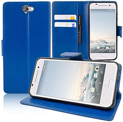 annaPrime Etui Coque Housse pour HTC One A9, Etui Portefeuille Support Video Cuir PU Couleur Bleu Fonce