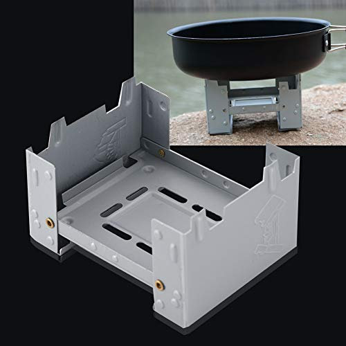 Estufa de Camping, Estufa de Bolsillo PortáTil, Estufa de Campamento Plegable Ultraligera, Quemador de Combustible, 95X75mm, Estufa de Combustible SóLido, Ideal para Viajes, Emergencias, Camping.
