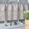 ACMHNC Landhausstil Vintage Scheibengardine Baumwolle Leinen Küchenvorhang Romantische Spitze Häkelborte Bistrogardine Retro Kurzgardine 1er Stück,Grau,W x H 140x60cm
