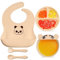 kidoo - Vajilla para Bebé de Silicona, 5 Piezas, Cuenco, Plato con Ventosa, Babero, Tenedor y Cuchara, Set de Alimentación Infantil Libre de BPA, Accesorio de Aprendizaje y Destete (Rosa)