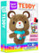 KRAFUN Kinder-Nähset für Anfänger ab 7 Jahren, Teddybär-Stoftpuppe, Plüschfilz, Anleitung, Wiederverwendbare Box, Lernspielzeug zum Nähen und Sticken