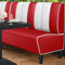 GGMMÖBEL American 1 | Dinerbank | B:H 160 x 103 cm | Gestreift | Rot | Leder | American Diner Möbel, American Dinerbank