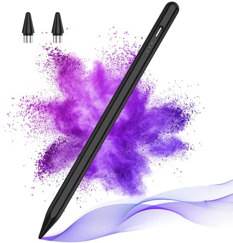 Stylus Pen für Touchscreens Android,Stylus Pencil für Tablet,Tablet Stylus Kompatibel Samsung/Huawei/Tablet/Phone/Lenovo/XiaoMi,Kapazitiver Stift mit 2 Ersatzspitzen,Schwarz