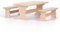 SUNGOOYUE 1/12 Puppenstuben-Tischmöbel, Tragbares Miniatur-Holztisch-Bank-Modell-Set für Puppenstuben-Zubehör(Long Table Bench)