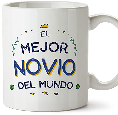 MUGFFINS Tazas para NOVIO - En Español - El Mejor del Mundo - 11 oz / 330 ml - Regalo original y divertido