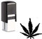 Bonuskartenstempel mit Motiv Hanfblatt Hanf Cannabis Stempel inkl. Stempelkissen Bonusstempel für Bonuskarte Rabattkarten Kundenkarte 10 x 10 mm