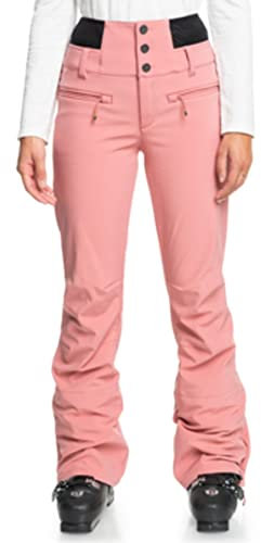 Roxy Rising High Pantalon de neige pour femme avec technologie DryFlight Rose poudré Taille L
