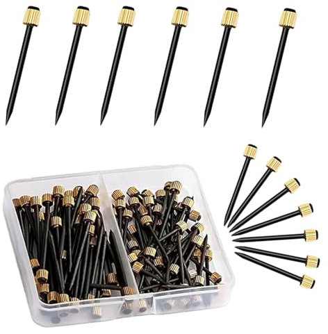 XMBYGEY Wall Nails for Pictures,50 pcsNails for Wall Picture Nails for Walls Picture pins Nails for Hanging Pictures Picture Hanging Nails,with Plastic Storage Box for Hanging, Brass, Size-1
