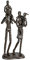 Casablanca Design Skulptur Family Familie mit 2 Kindern Höhe 22 cm Breite 10 cm aus Eisen brüniert Mutter Vater Sohn Tochter Wohnzimmer Skulpturen Deko Modern