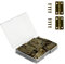 VIPMOON 30 Stück 17x29mm Mini Scharniere,klappbar scharniere werkzeuge, Retro Bastel Scharnier Modellbau,mit Schrauben,für Bastelarbeiten, Kleine Schmuckkästchen, Puppenhäuser,Bronze